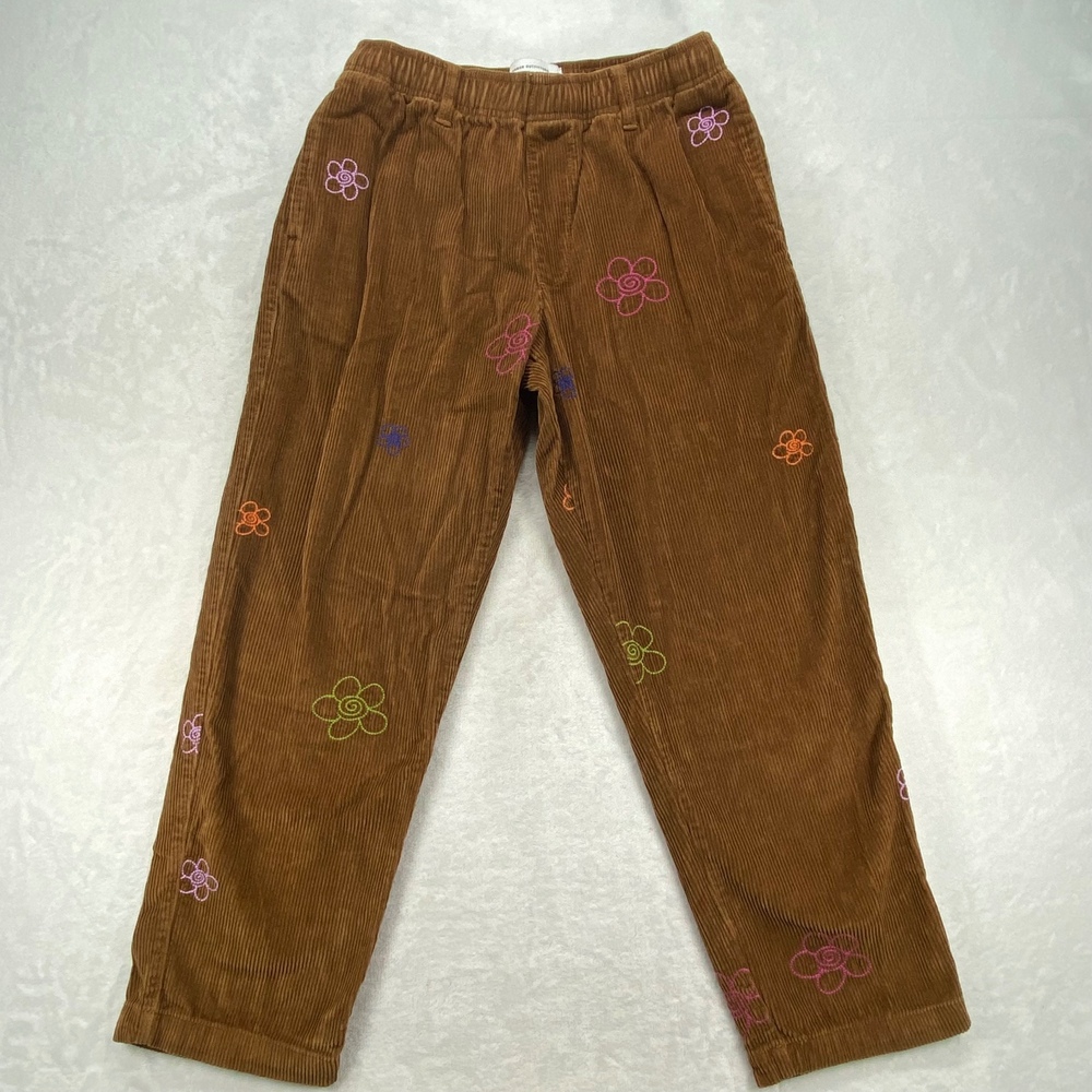 Urban Outfitters Corduroy Pants Floral Embroidered Casual Brown Pants Small